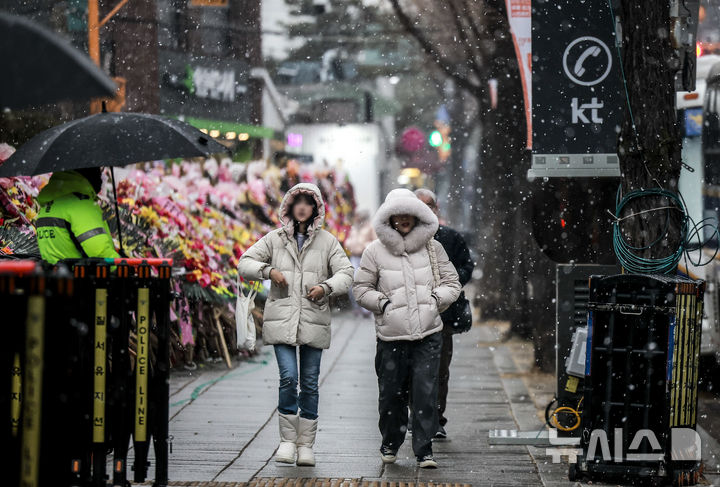 雪の降るソウル