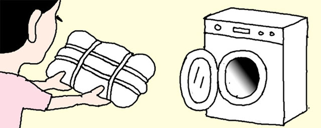 枕の綿が偏らないように洗うには