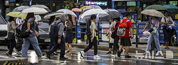 韓国のほぼ全域で雨