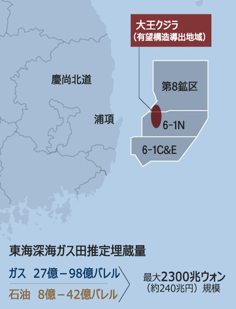 韓国産業省「大王クジラ有望構造は経済性に乏しい」　東海深海ガス田探査