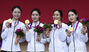金メダルを取ったフェンシング女子エペ団体の韓国代表チーム