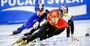 ▲今年3月にソウルで行われたショートトラック世界選手権の男子500メートル準決勝で滑走する林孝峻。／NEWSIS