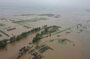 ▲豪雨で浸水した北朝鮮平安北道新義州市と義州郡の水害被災地。写真＝news 1