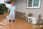 豪雨で浸水被害に遭った海南・忠武村　全羅南道